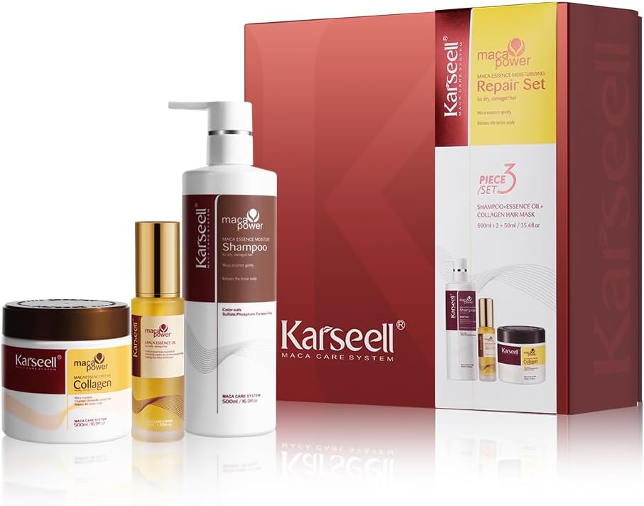 Karseell Hair mask Set: Collagen Mask 500ml, shampo & Argan Oil