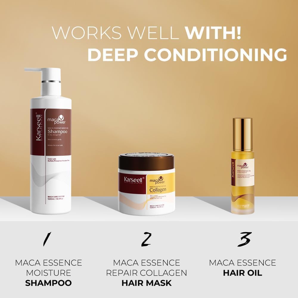 Karseell Hair mask Set: Collagen Mask 500ml, shampo & Argan Oil