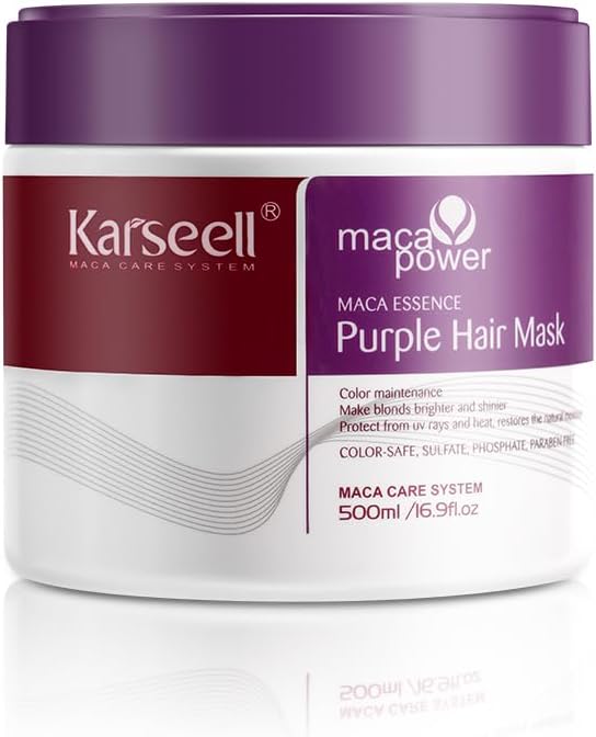 Karseell 500ml Purple Hair Mask with Maca Essence - Nourish & Brighten Hair