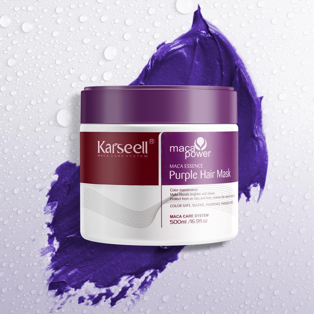 Karseell 500ml Purple Hair Mask with Maca Essence - Nourish & Brighten Hair