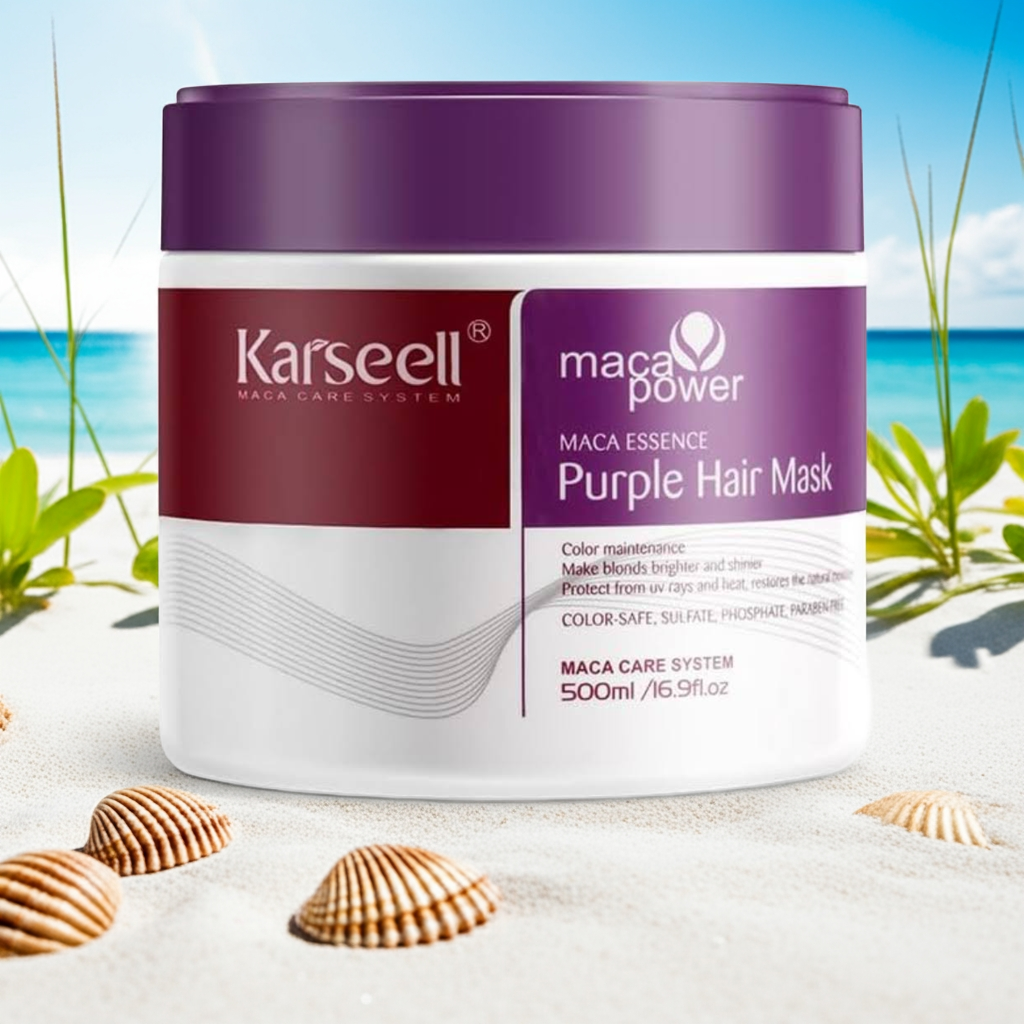 Karseell 500 ml paars haarmasker met maca -essentie - voeden en falen haar