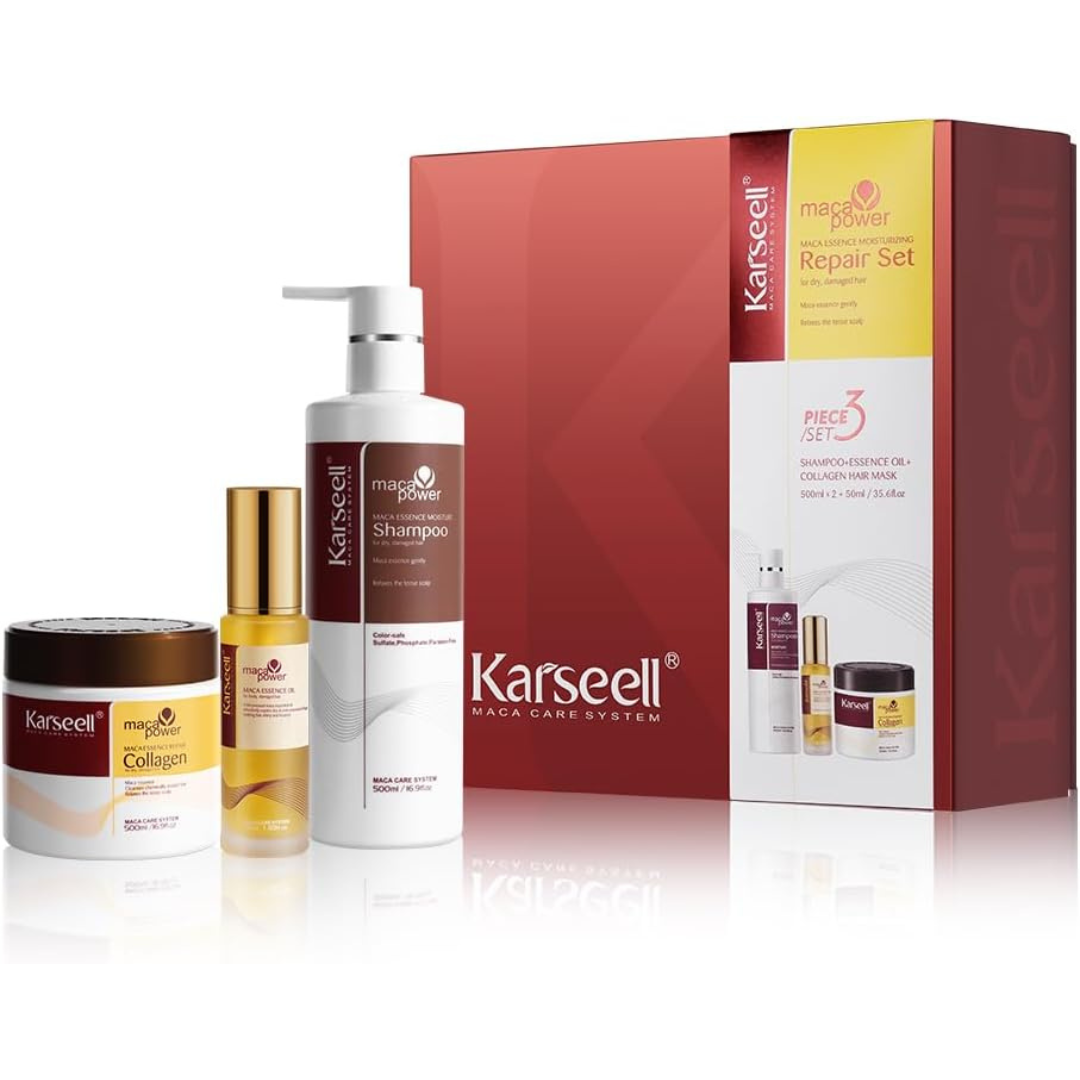 Karseell Hair mask Set: Collagen Mask 500ml, shampo & Argan Oil