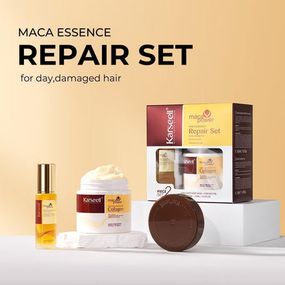 Karseell Collagen Maca Essence Hair Repair Set - 500ml Mask & 50ml Oil