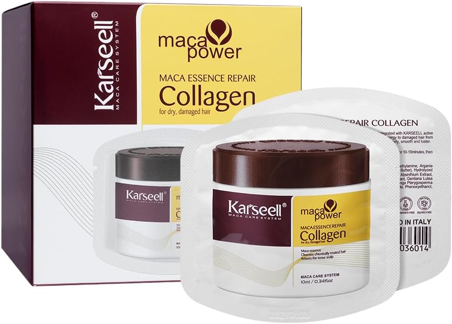 Karseell Collagen Hair Mask - Deep Repair Argan Oil, 10ml, 24 Packs