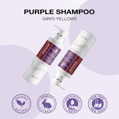 Karseell 500ml Purple Shampoo with Maca Essence - Deep Moisturizing for Blonde & Grey Hair