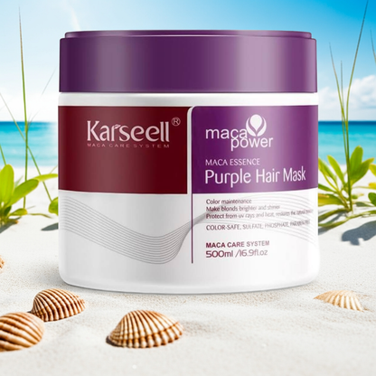 Karseell 500 ml paars haarmasker met maca -essentie - voeden en falen haar