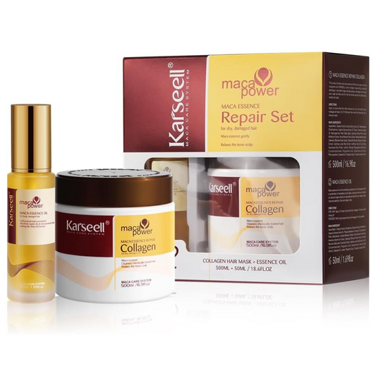 Karseell Collagen Maca Essence Hair Repair Set - 500ml Mask & 50ml Oil